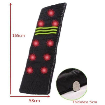 Full Body Tourmaline Massage Mattress 9 Heads Heating Vibrating Therapy 168cm - Al-Raheem Imports