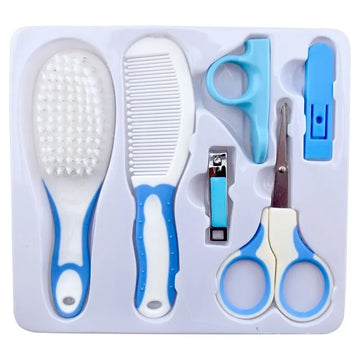 6 Pcs Baby Grooming Kit | Practical Clipper, Trimmer, Hair Brush, Nail Clippers & More for Newborn Baby Care | Safe and Soft