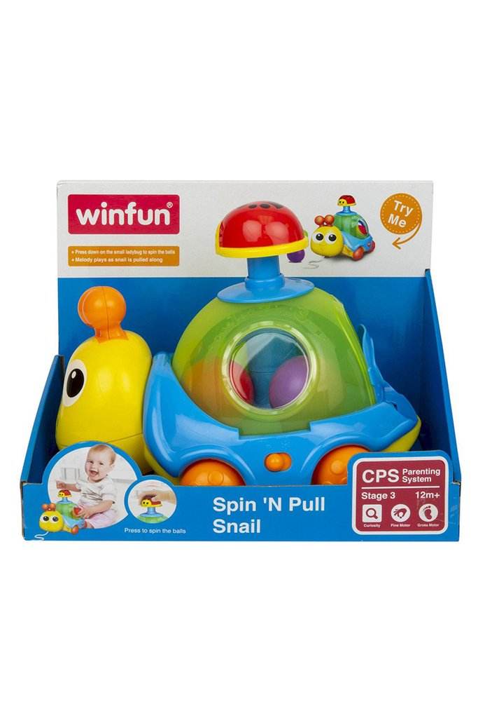 Spin N Pull Musical Snail Creative Walking Toy for Toddlers - Al-Raheem Imports