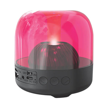 Portable Glow Bluetooth Speaker Ergonomic Cylindrical Design 3W Wireless Audio with Metal Grill Black