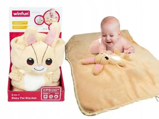 3-IN-1 Bunny Baby Pal Soft Blanket Cuddly Plush Toy Pillow for Nursery and Travel