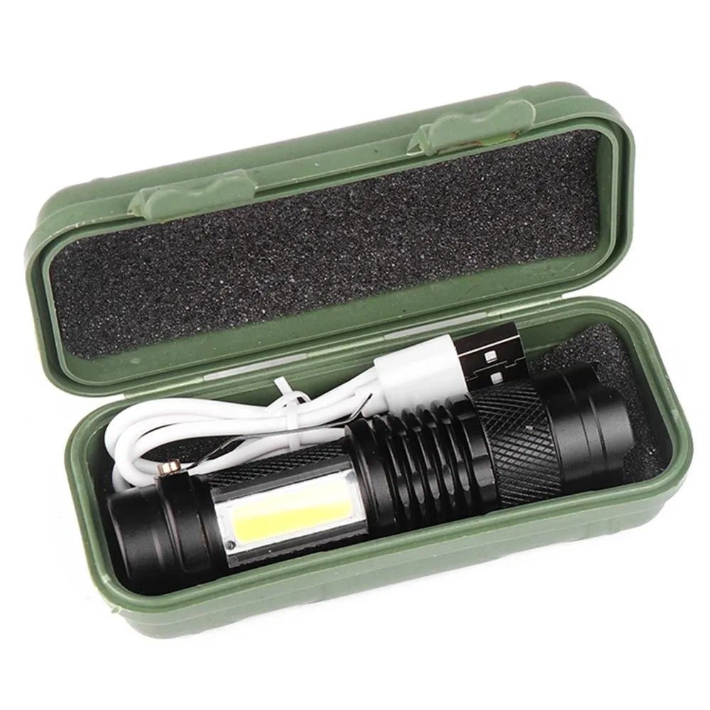 Mini USB Rechargeable Q5+COB LED Flashlight 500 Lumen Waterproof