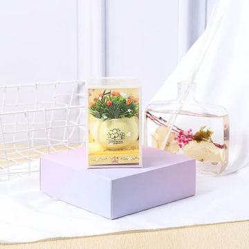 Pack of Two Simulation Green Rose Bonsai Plant Small Potted Ornaments for Room Decoration