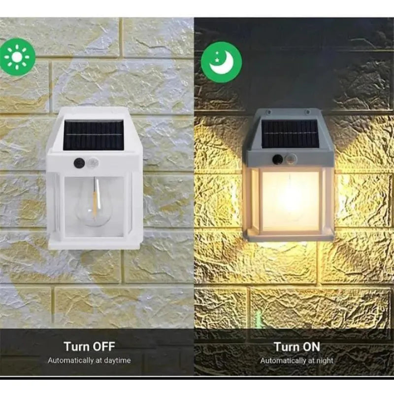BK 888 Mini Waterproof Solar Interaction Wall Lamp with Motion Sensor Security Light and 3 Intelligent Lighting Modes for Outdoor Garden and Patio