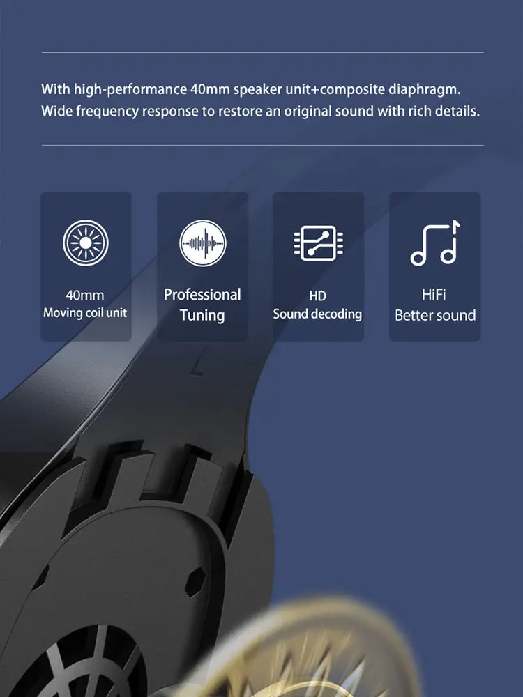 REMAX RB-750HB Wireless Bluetooth 5.0 EDR Gaming Headphones with HD Microphone and Protein Leather Earmuffs