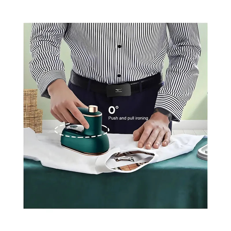 Mini Compact EV Porcelain Gold Electric Iron with 130C Constant Temperature and Foldable Design for Efficient Dry and Wet Ironing at Home and Travel