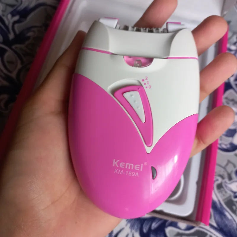 KM-189A Kemei Women Electric Rechargeable Hair Removal Epilator Painless Bikini Trimmer