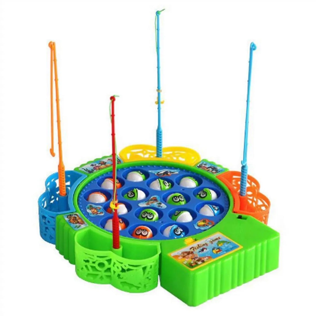 Kids Fishing Toys Electric Rotating Musical Fish Plate Game Set