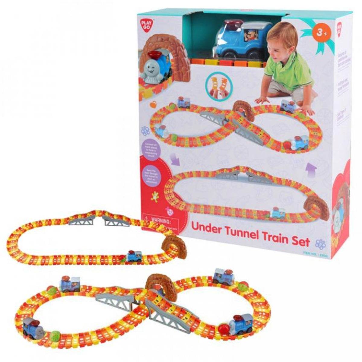 Electric Under Tunnel Train Set Multicolor Kids Play Toy with Sounds and Track Loop - Al-Raheem Imports