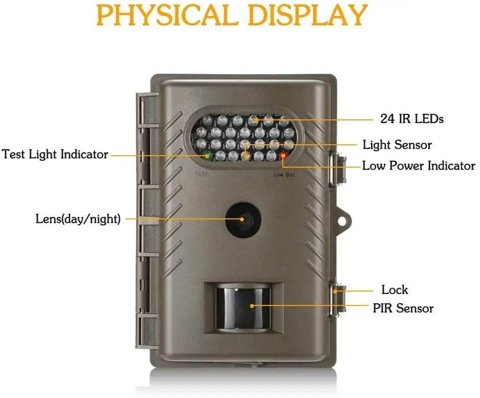 Low Glow Night Vision Infrared 720P Digital Trail Camera with Fast Trigger and PIR Detection - Al-Raheem Imports