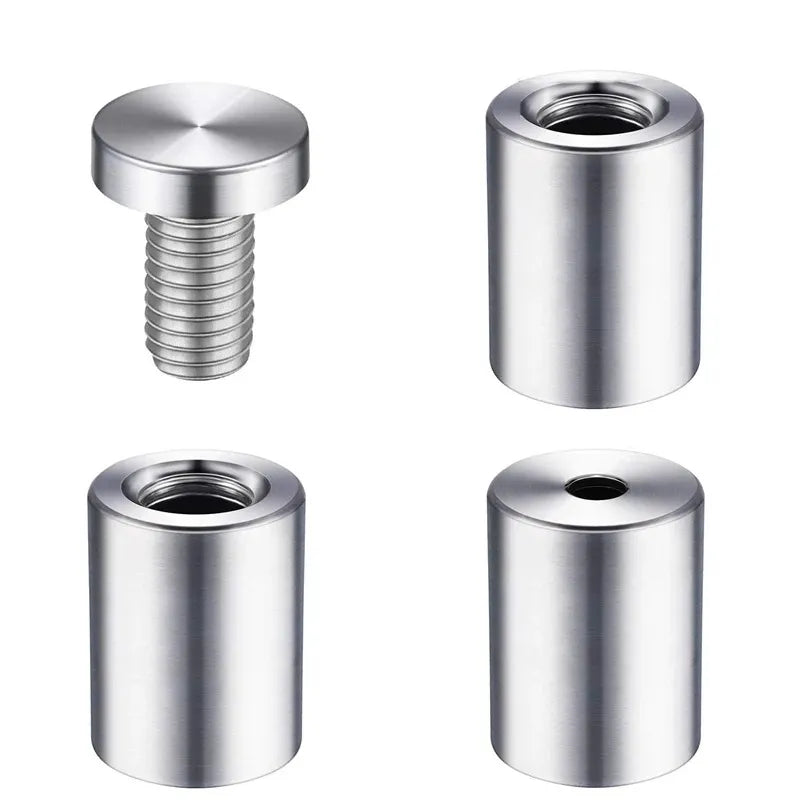 4 Pcs 25x12mm Stainless Steel Standoff Screws Wall Sign Holder Acrylic Glass Fixings Silver