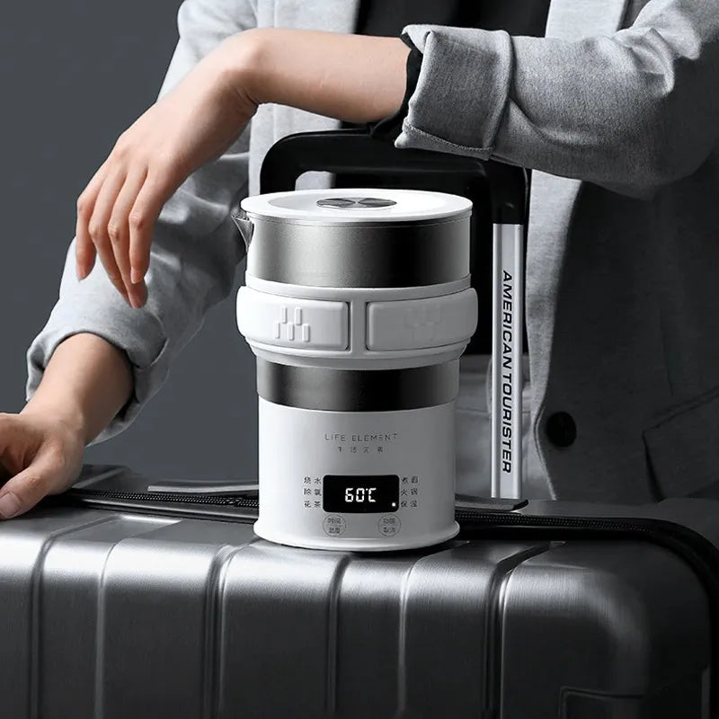 GERMAN POOL KTT-209 Folding Travel Kettle 500ml Stainless Steel 100-240V Multifunction with Keep Warm