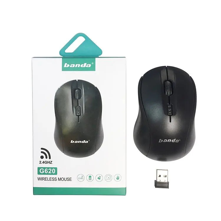 Banda G620 2.4G Wireless Optical Mouse with DPI Adjustment and Ergonomic Design