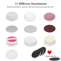 11 in 1 Electric Facial Cleansing Brush Set Waterproof Face Foot Hand Cleaning Machine with Multiple Attachments - Al-Raheem Imports