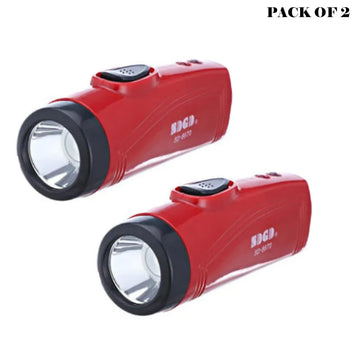 Pack of 2 SD-8670 Portable Super Bright USB Rechargeable LED Flashlights Multifunction Torch