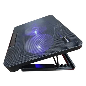 N99 Adjustable Laptop Cooling Pad with Dual Fans and LED Lights