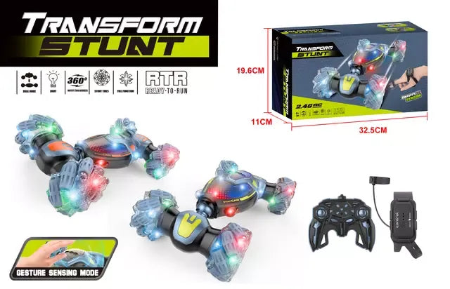 2.4G Gesture Sensing Twist Stunt Car with Watch Control, Lights, Music & 360° Rotation