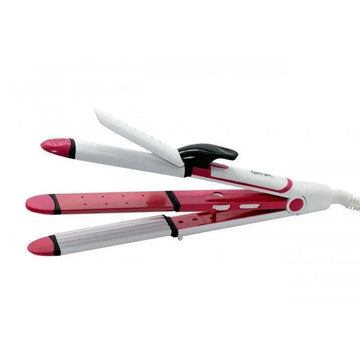 Kemei KM 1290 Multi Functional Professional Ceramic Hair Straightener with 230C Max Temperature and 360 Degree Swivel Cord for Wet and Dry Hair Styling