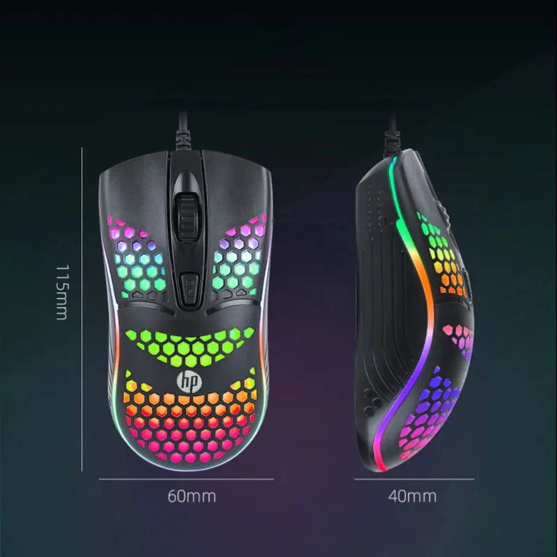 Lightweight S600 Honeycomb RGB Gaming Mouse USB Wired 1600 DPI