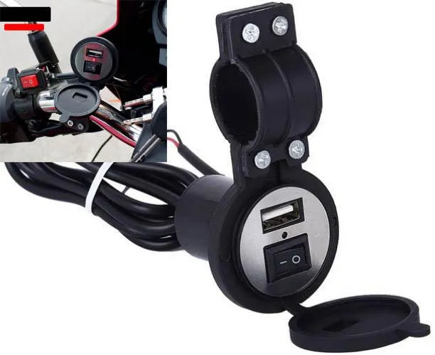 2-Pack Motorcycle Electric Bicycle Handlebar Waterproof USB Charger for Phone