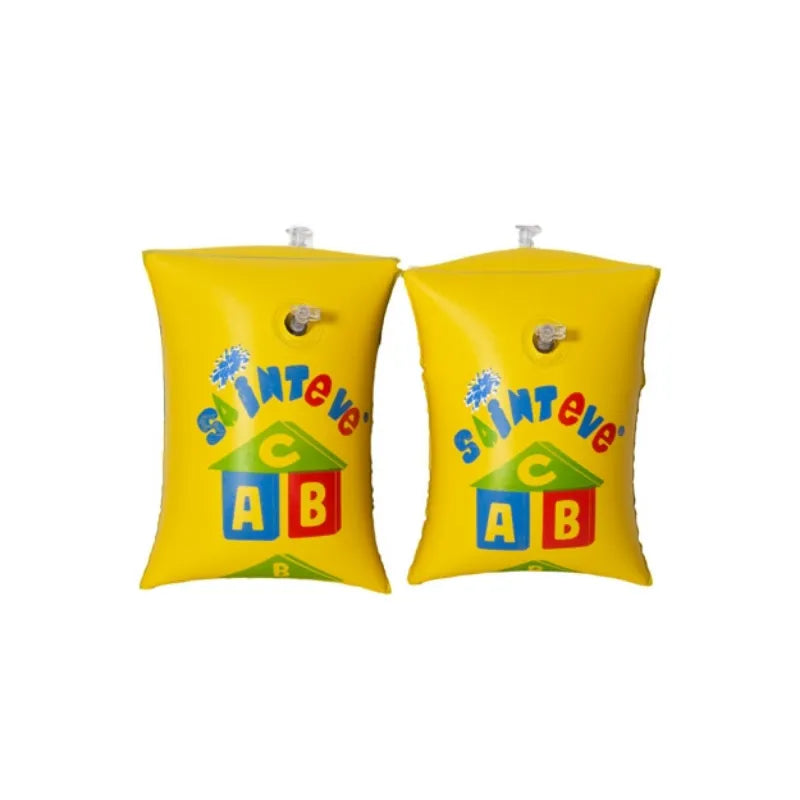 30 x 18cm Inflatable ABC Swimming Arm Bands for Kids Ages 3 Plus Yellow Floaties with Dual Air Chambers