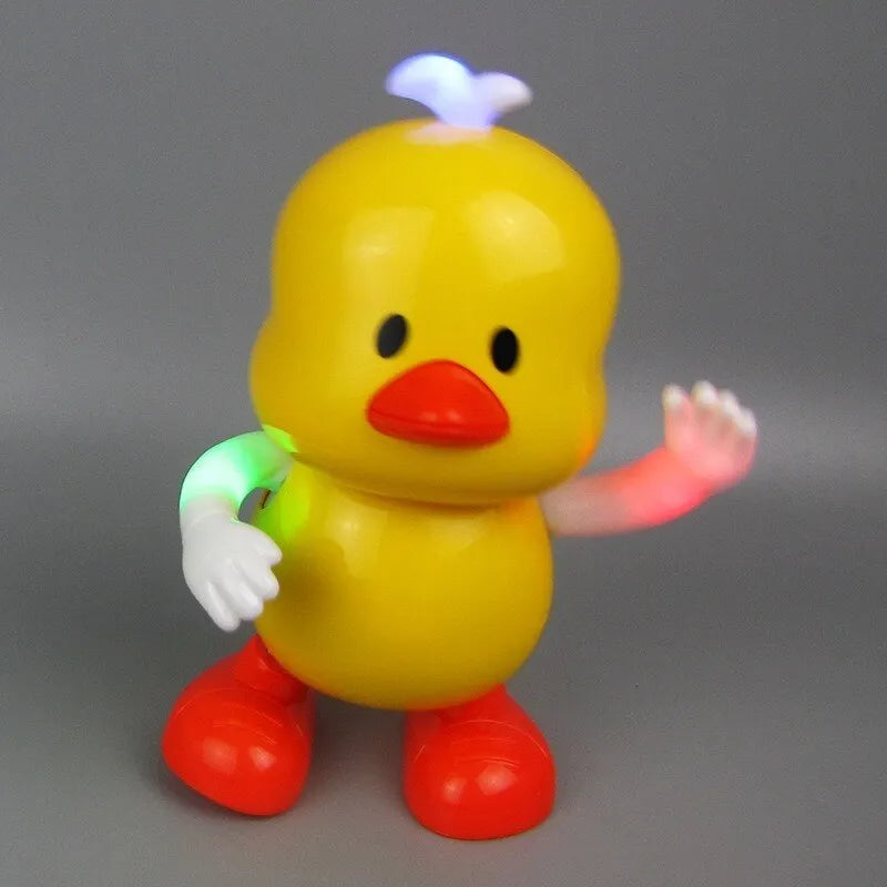 Singing Dancing Yellow Duck Electric Toy with LED Lights and Music for Kids