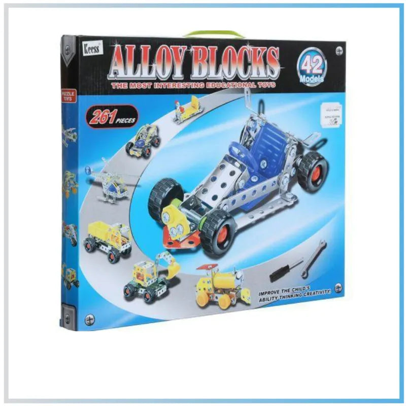 Generic Alloy Building Blocks 261 Pieces 42 Models Building Set for Kids