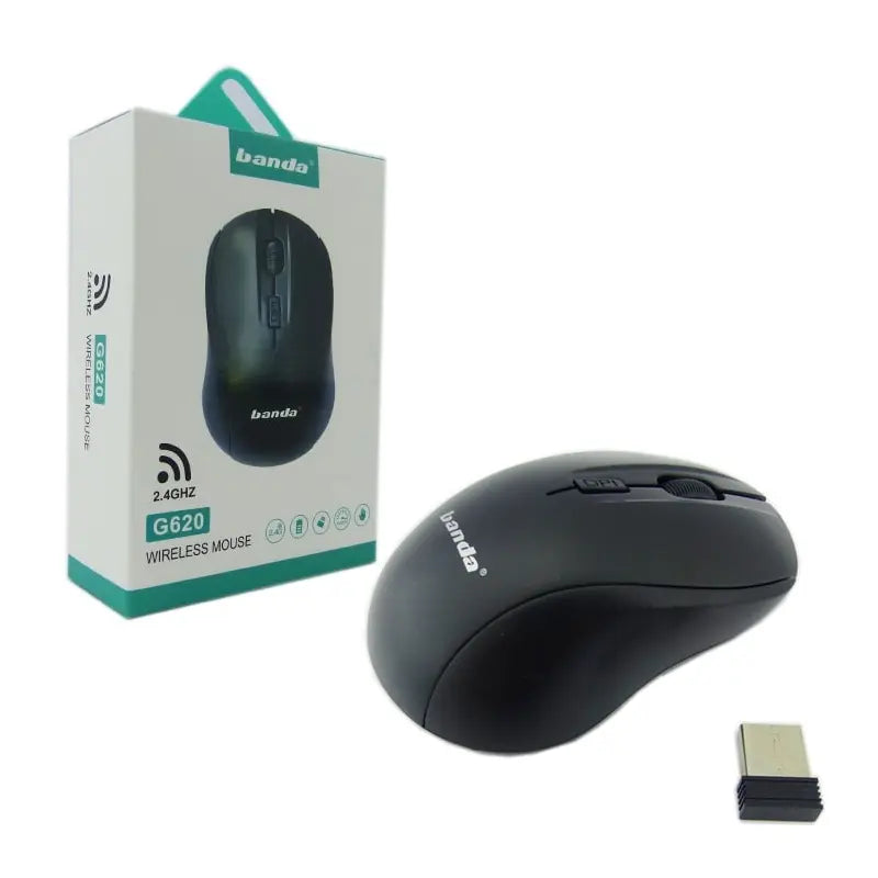 Banda G620 2.4G Wireless Optical Mouse with DPI Adjustment and Ergonomic Design