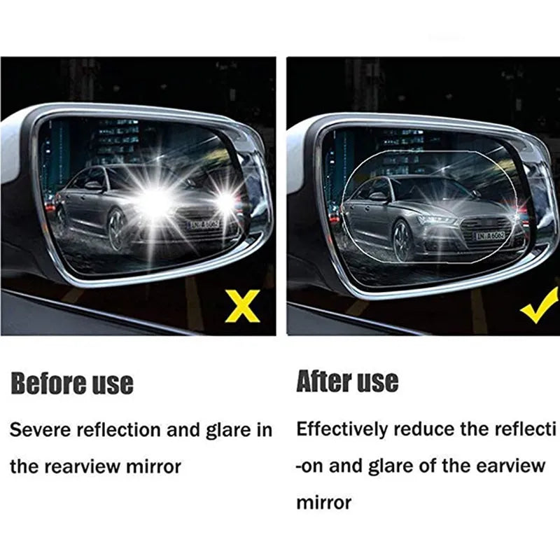 Pack of 4 Pairs Car Anti Water Mist Film HD Clear Nano Coating Rainproof Rearview Mirror Protector 8 Pieces