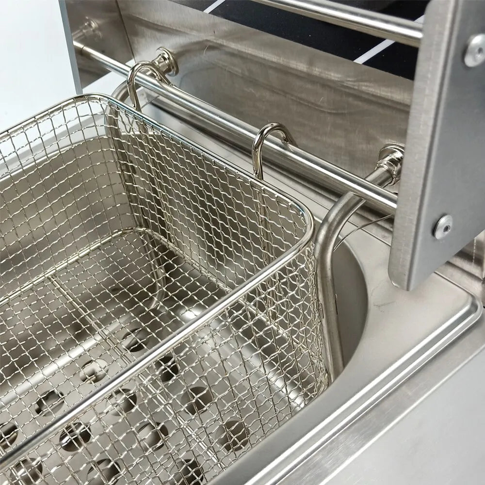 Single Tank 6L Commercial Electric Deep Fryer Stainless Steel 2500W French Fries Machine