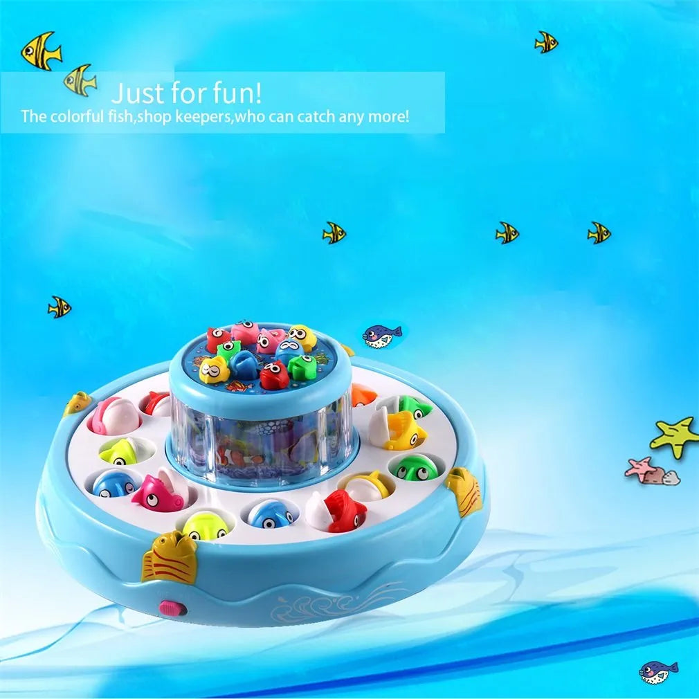 26-Piece Electric Fishing Toy Set Magnetic Rotating Fish Game for Kids