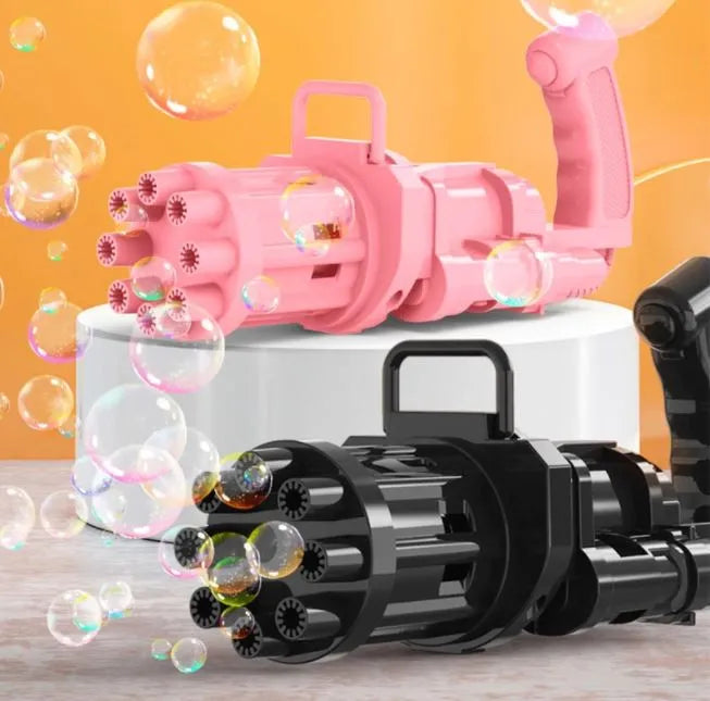 Gatling Electric Bubble Gun Toy with Bubble Solution for Kids