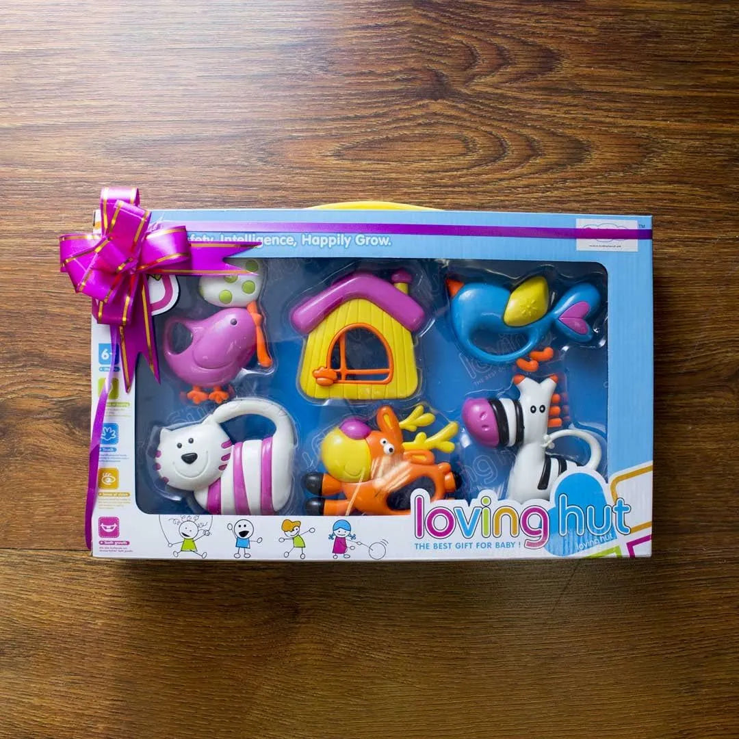 Munchkin Land Loving Hut Baby Rattle Set 6 Pcs Multicolor Educational Toy