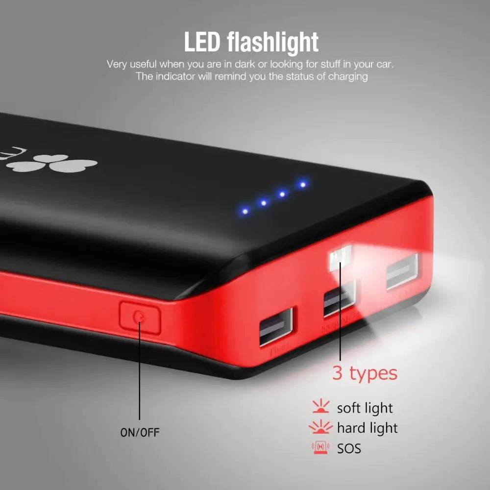 EC Technology Power Bank 22400mAh High Capacity with 3 USB Ports, Fast Charging, Universal External Battery Charger - Al-Raheem Imports