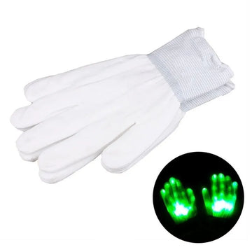 1 Pair LED Glowing Skeleton Gloves Flashing Light Up Rave Gloves for Parties Concerts Halloween