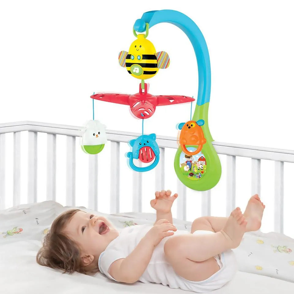 Winfun 3-In-1 Busy Bee Rotating Musical Cot Mobile for Infants