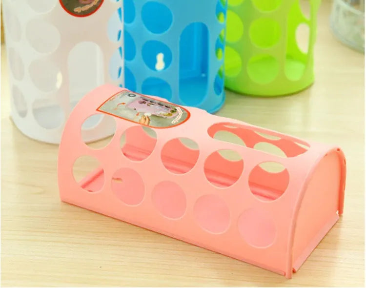 2-Piece Wall-Mounted Garbage Bag Storage Holder Organizer Blue Pink