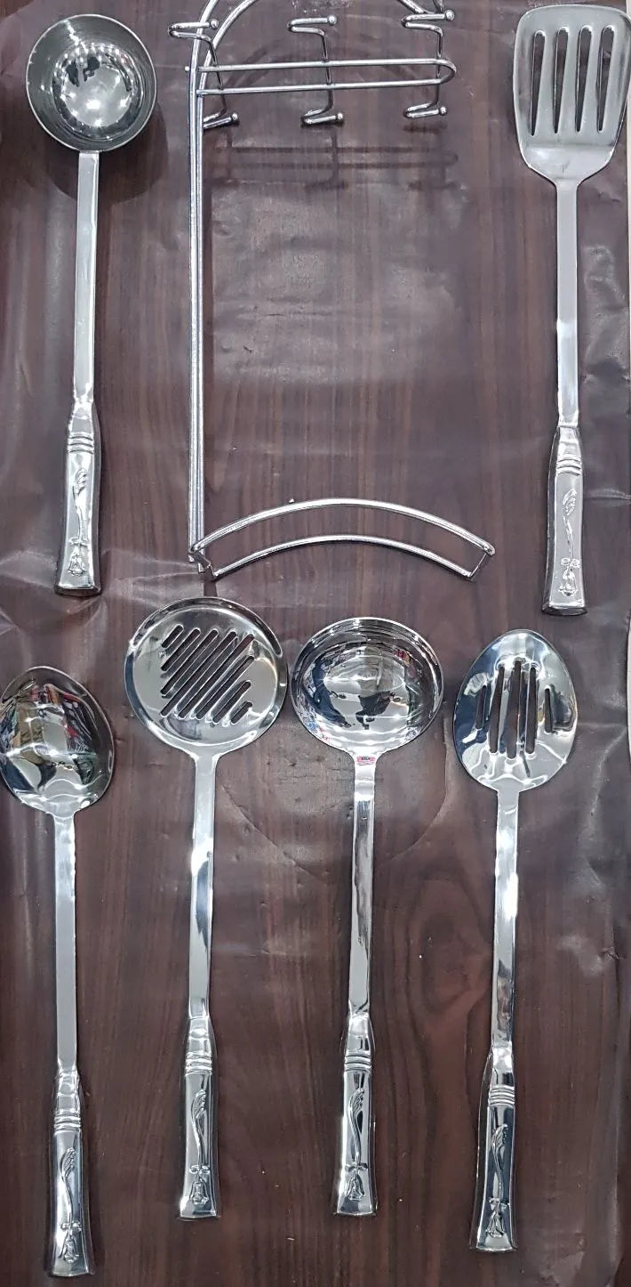 7 Piece Stainless Steel Cutlery Set with Holder Stand