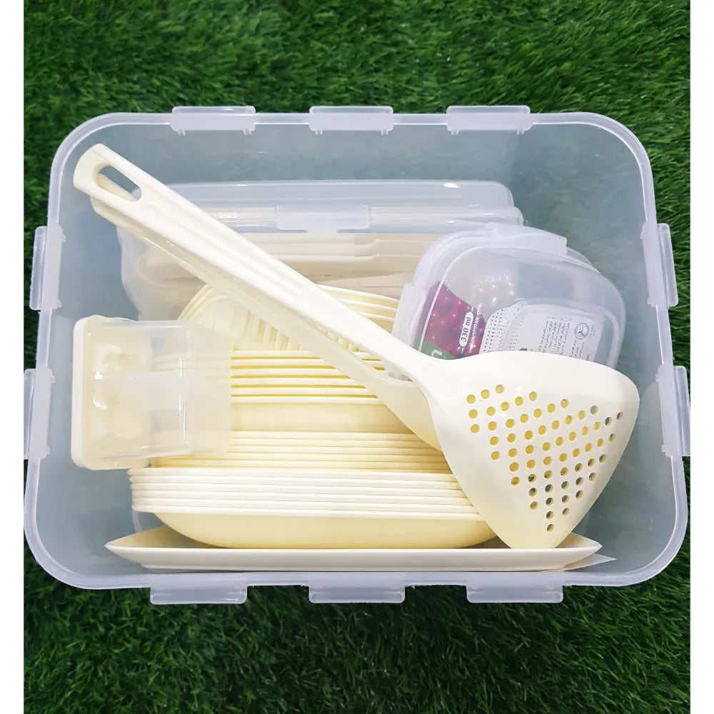 Original Limon 60 Piece 6 Person Picnic Set Four Lock Kitchen Ware Made in Iran