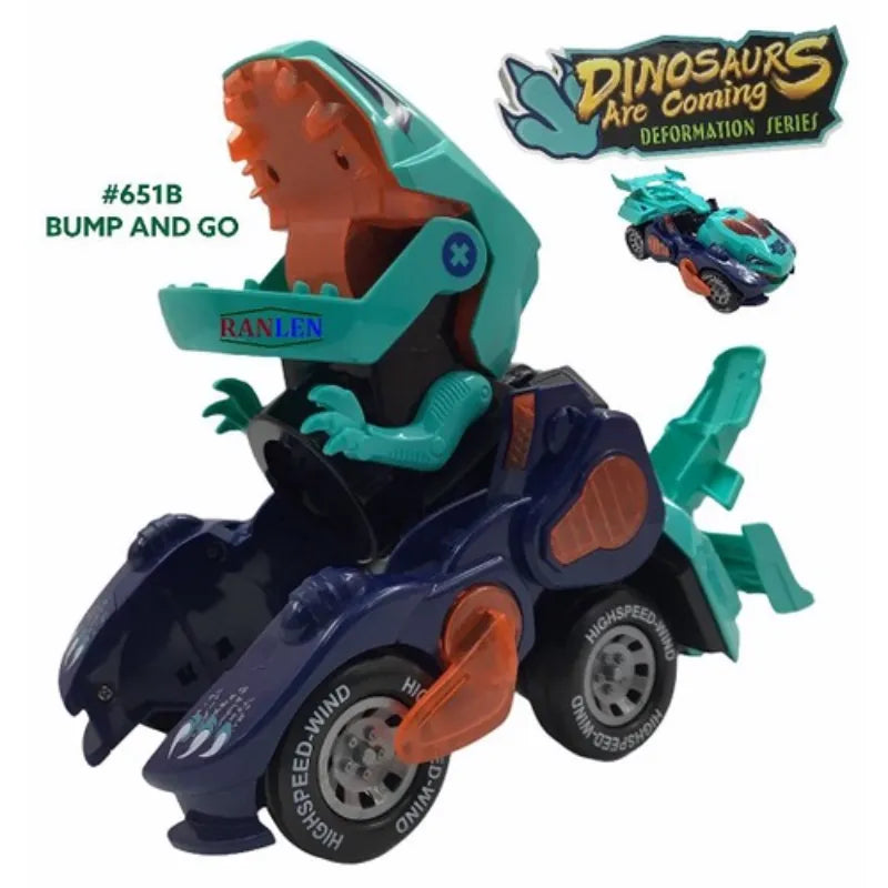 Dinosaurs Are Coming Deformation Series Bump and Go Dinosaur Car Toy for Kids