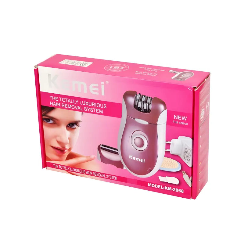 Kemei KM 2068 2 In 1 High Quality Electric Rechargeable Shaver and Epilator For Women Professional Cordless Hair Removal System
