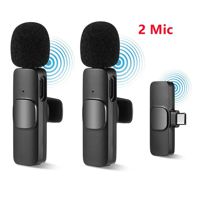 K9 Wireless 2-in-1 Dual Plug and Play Type-C Lightning Lavalier Microphone