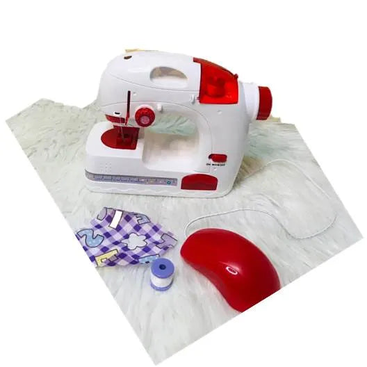 Happy Family Electronic Sewing Machine Pretend Play Toy with Lights for Girls 3+