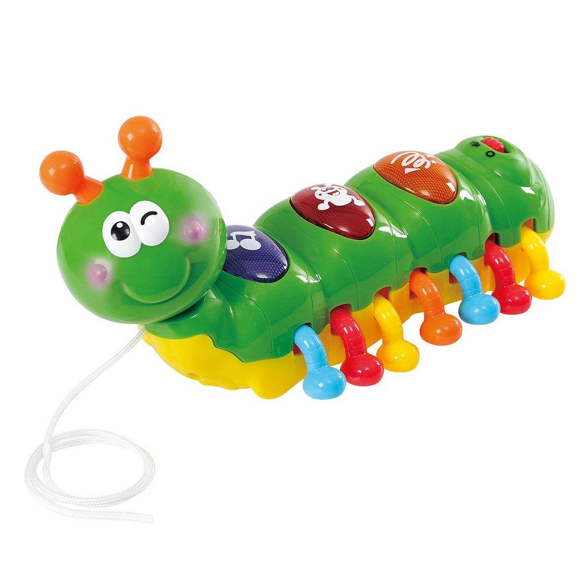 Giggle Caterpillar Musical Toy Colorful Light Sound Pull Along Toy for Toddlers - Al-Raheem Imports