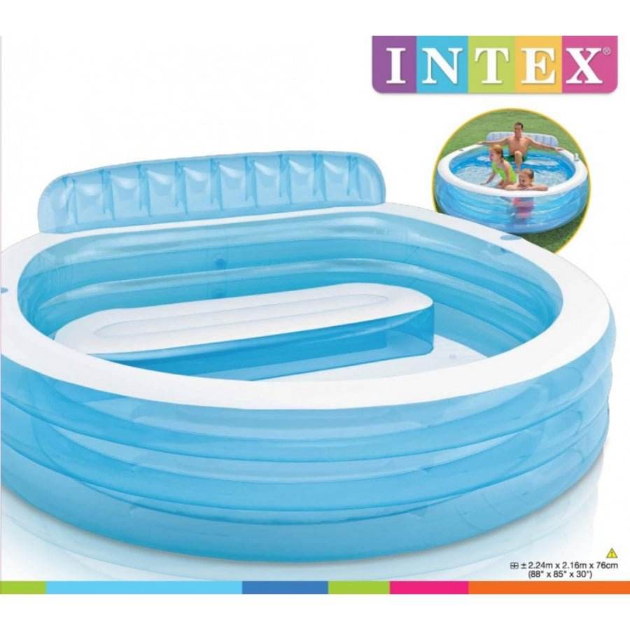 Intex 57190 Portable Swimming Pool Tub Family Lounge Pool Tub 2.29m×2.18m×79cm - Al-Raheem Imports
