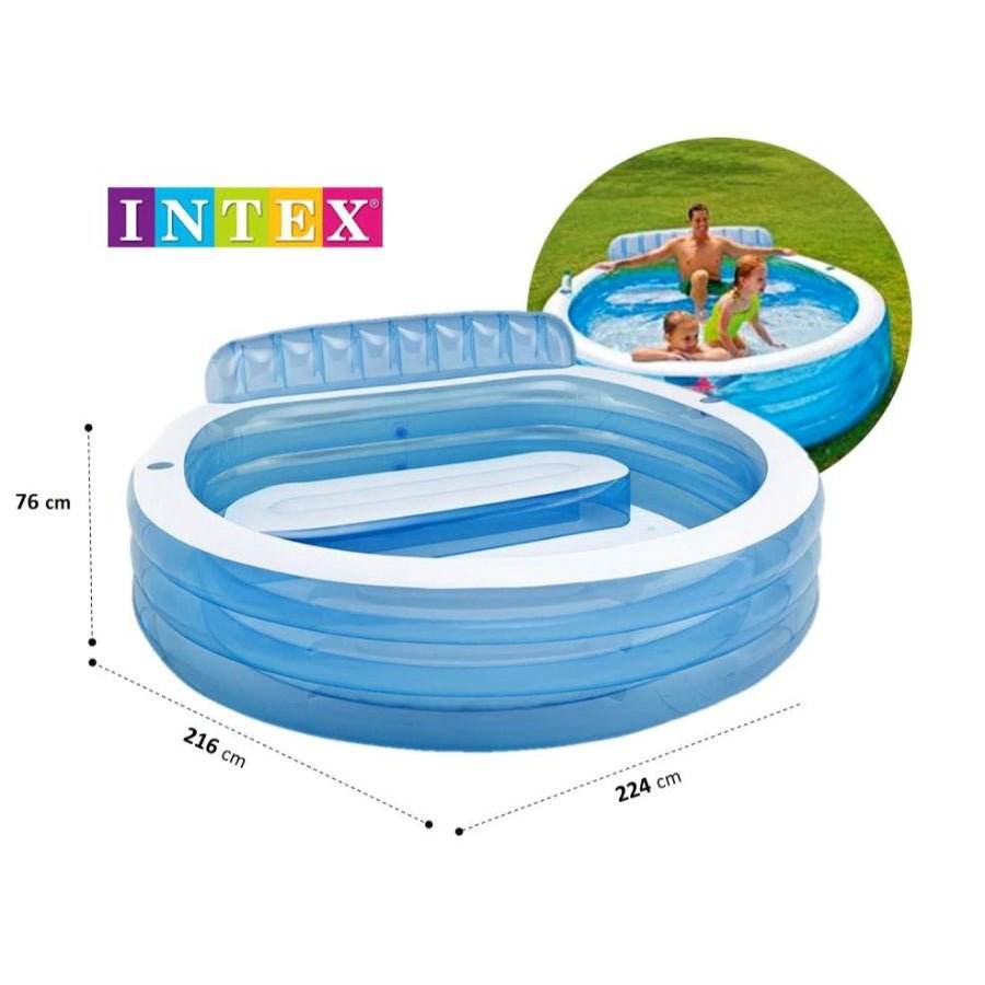 Intex 57190 Portable Swimming Pool Tub Family Lounge Pool Tub 2.29m×2.18m×79cm - Al-Raheem Imports