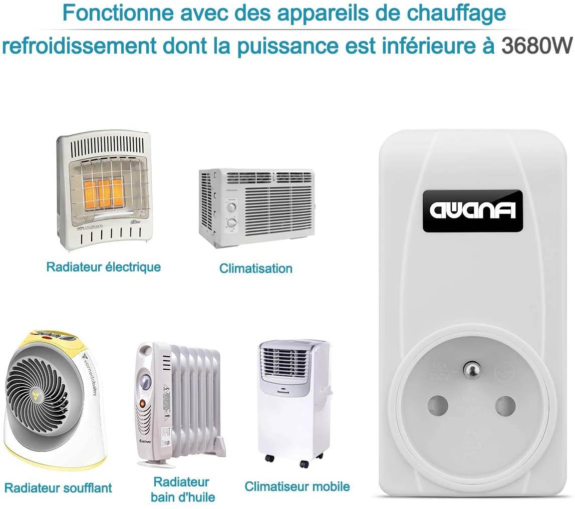 AWANFI Wireless Room Thermostat with Remote Control for Electric Heating and Air Conditioning - Al-Raheem Imports