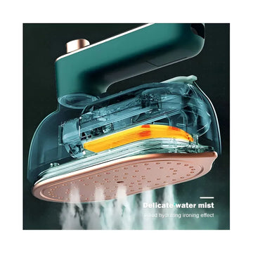 Mini Compact EV Porcelain Gold Electric Iron with 130C Constant Temperature and Foldable Design for Efficient Dry and Wet Ironing at Home and Travel