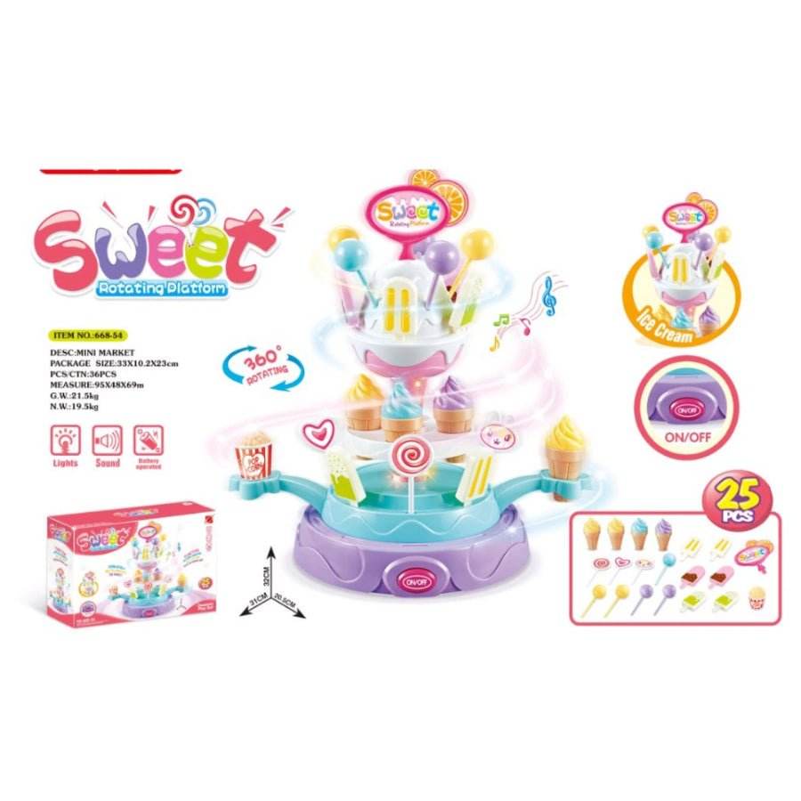 25pcs Children's Toys Sweet Rotating Platform Pretend Play Toy - Al-Raheem Imports