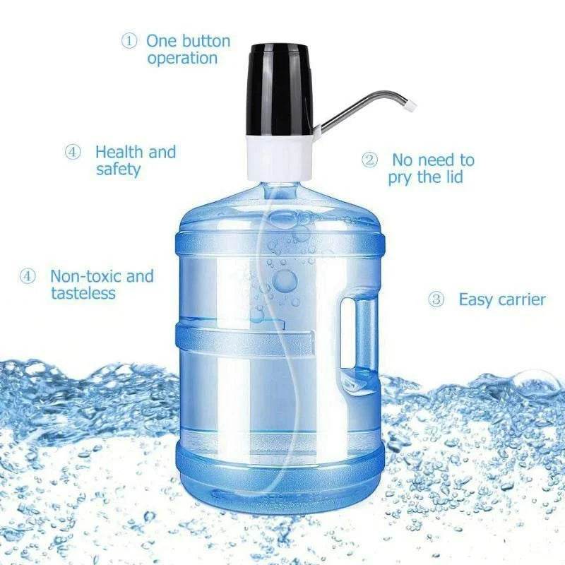 Portable Electric Water Bottle Pump Dispenser USB Charging Gallon Drinking Bottle Switch Pump - Al-Raheem Imports